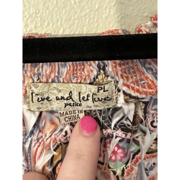 One World Live and Let Live Petite Large Top‎ Sublimation Off-the-Shoulder Shirt - Picture 4 of 4